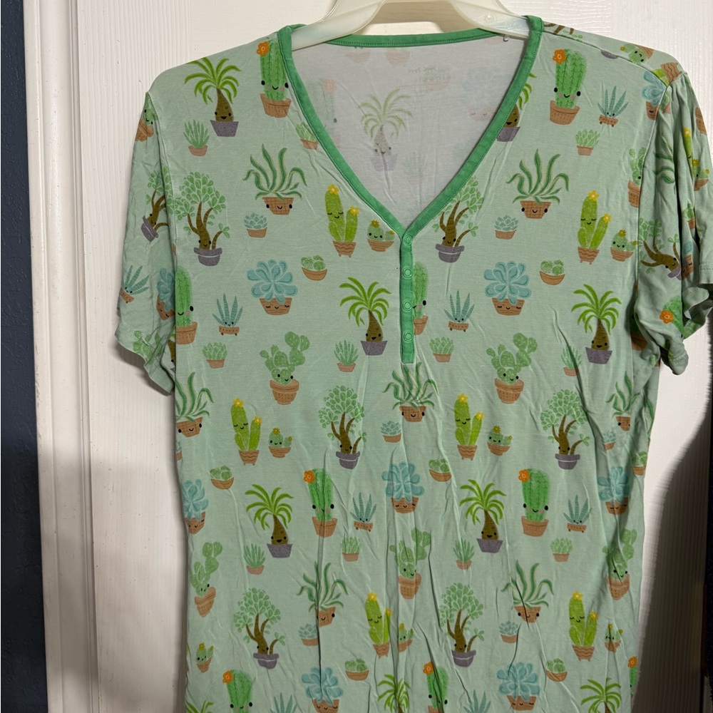 Little Sleepies Green Botanical Pajama Top